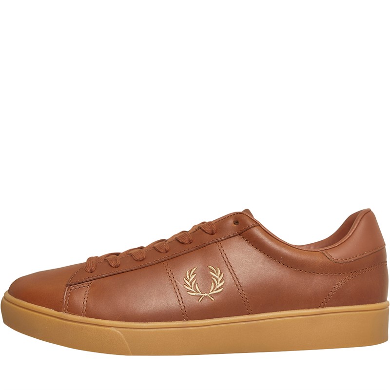 Fred Perry Spencer Leather Trainers Tan