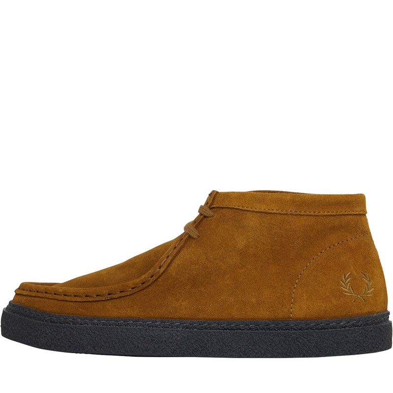 Fred Perry Mens Dawson Mid Suede Chukka Boots Nut Flake