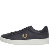 Fred Perry Spencer Tumbled Leather Trainers Gunmetal