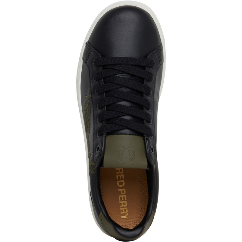 Fred Perry B721 Leather Trainers Black