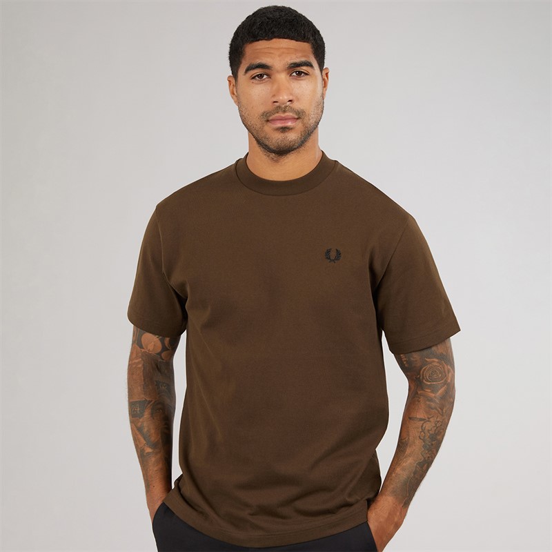Fred Perry Mens T-Shirt Burnt Tobacco