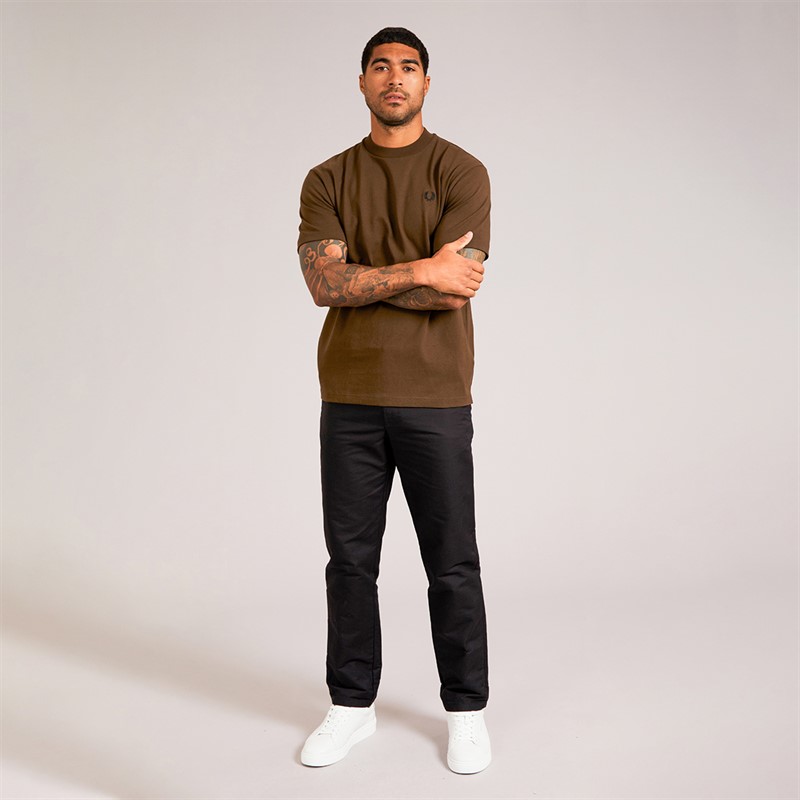Fred Perry Mens T-Shirt Burnt Tobacco