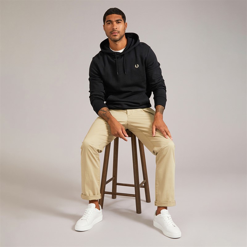 Fred Perry Mens Hoodie Black