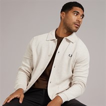 Fred Perry Mens Long Sleeve Overshirt Porridge Marl