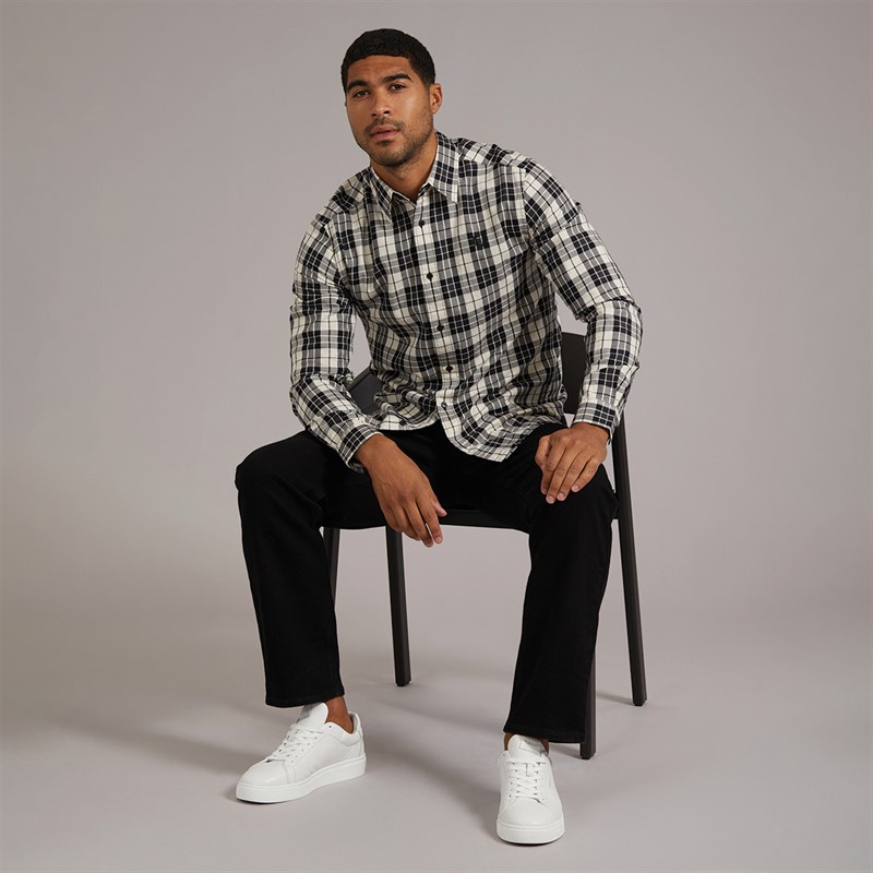 Fred Perry Mens Long Sleeve Shirt Porridge Marl
