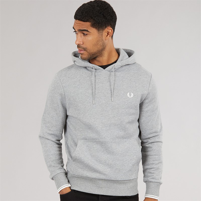 Fred Perry Mens Hoodie Steel Marl