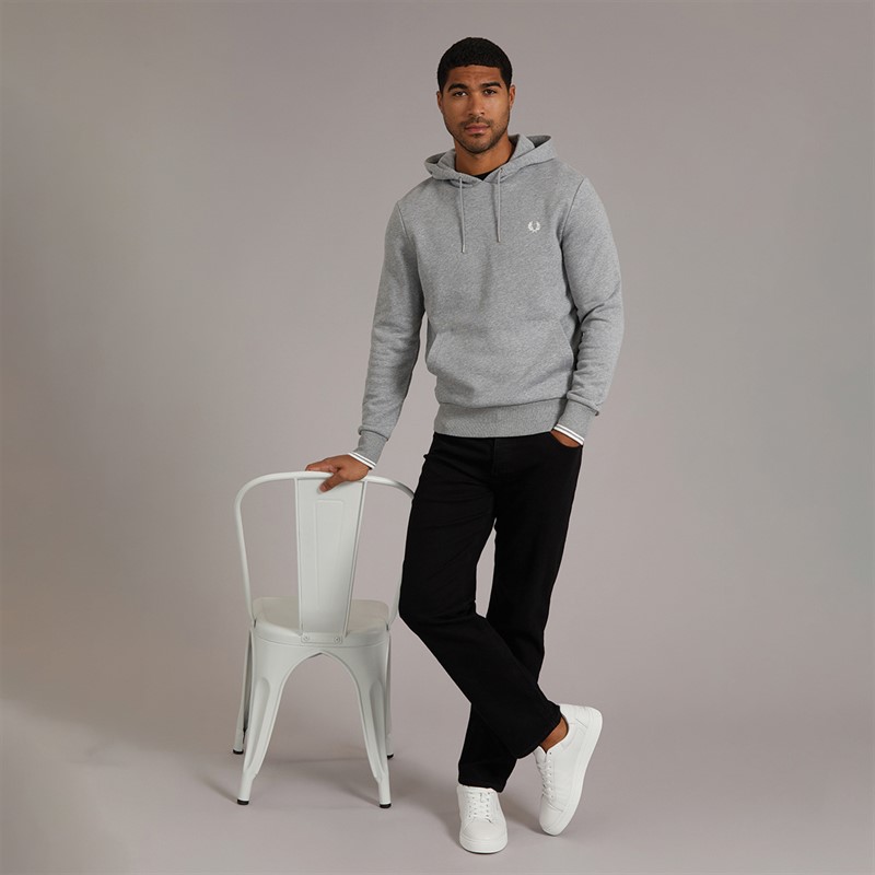 Fred Perry Mens Hoodie Steel Marl