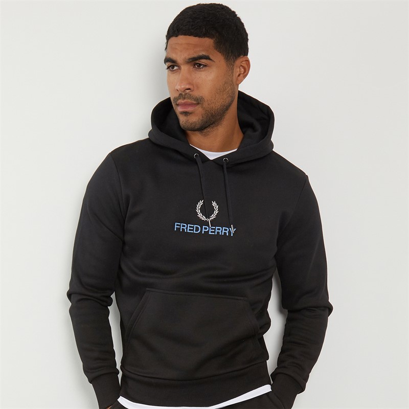 Fred Perry Mens Hoodie Black