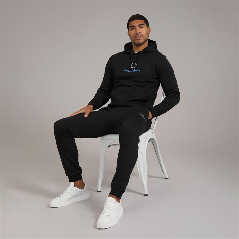 Fred Perry Mens Hoodie Black