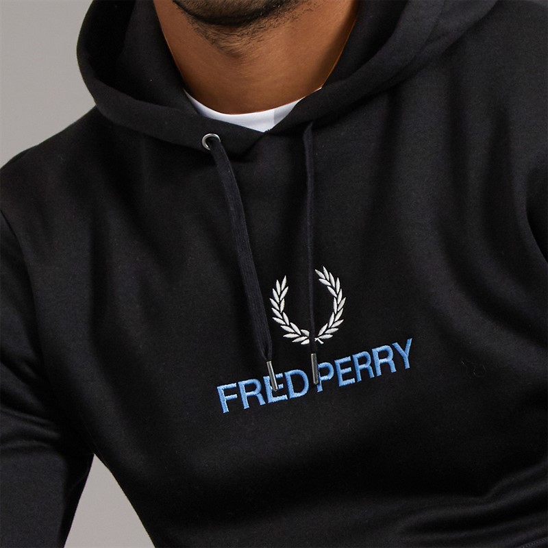 Fred Perry Mens Hoodie Black