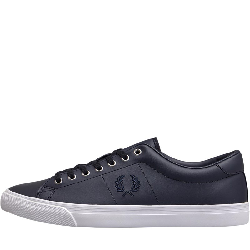 Buy Fred Perry Mens Underspin Leather Trainers Navy