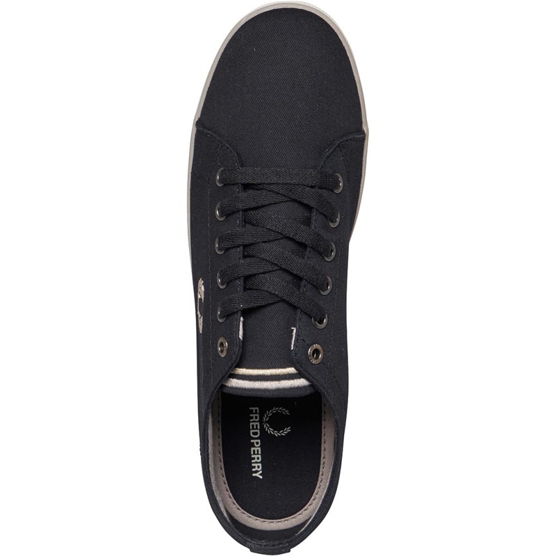 fred perry kingston black leather
