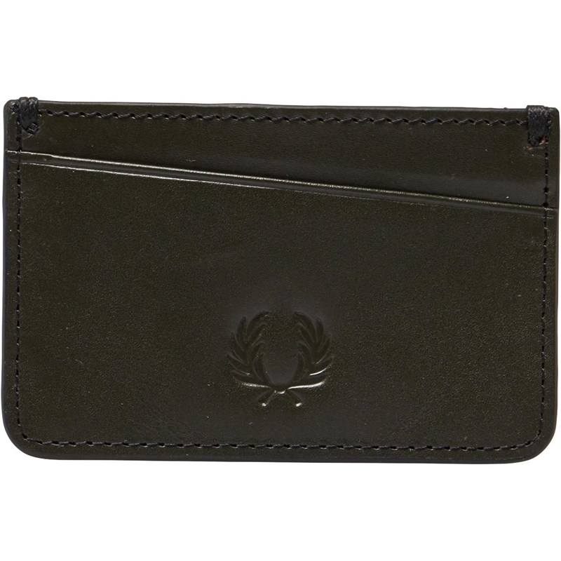 Fred Perry Mens Contrast Int Leather Card Holder Olive