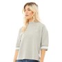 Fred Perry Womens Oversized Pique T-Shirt Soft Grey Marl