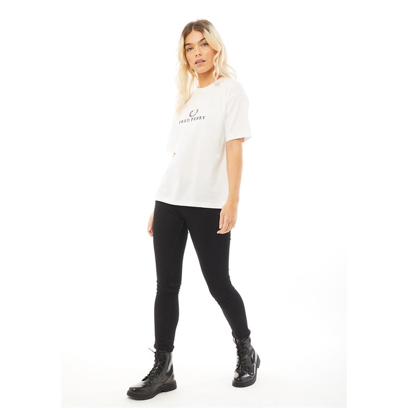 Fred Perry Damen T-Shirt Weiß