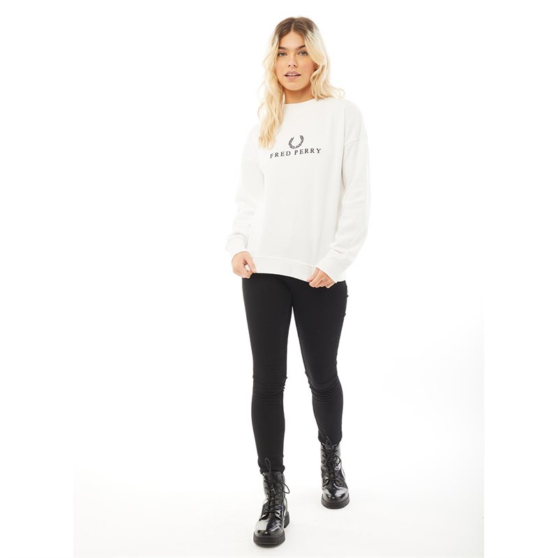 Fred Perry Damen Sweatshirt Weiß