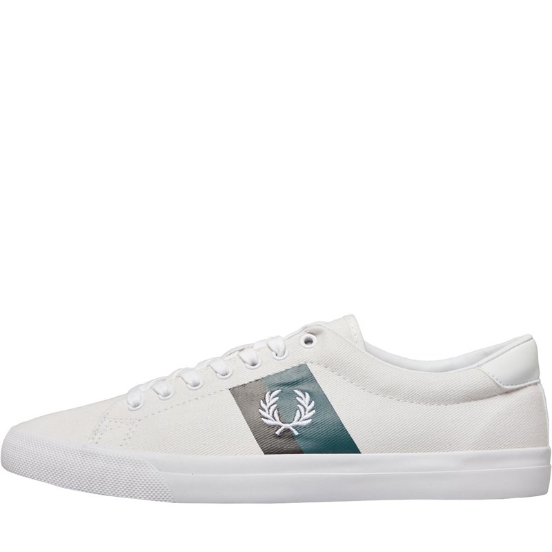 fred perry underspin leather trainers in white