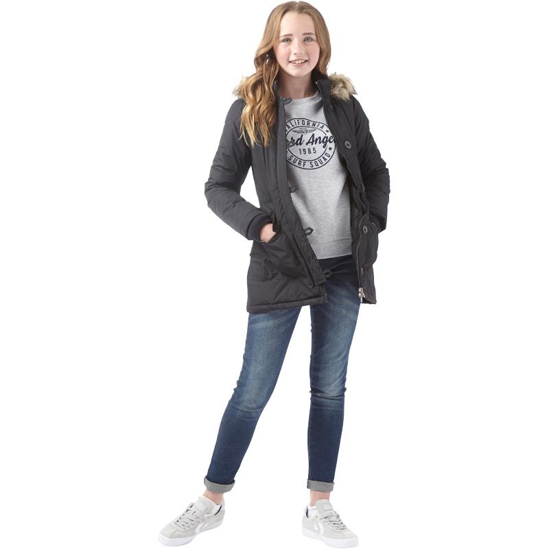 Board Angels Girls Parka Jacket Black