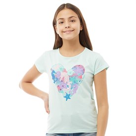 Board Angels Meisjes Heart Print T Shirt Mintgroen board angels kopen in de aanbieding