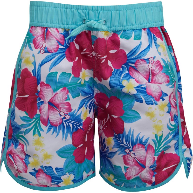 Buy Board Angels Girls Printed Board Shorts Turquoise/Multi