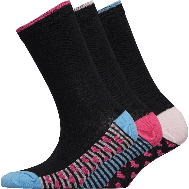 Image of Board Angels Womens Three Pack Socks Black/Multi