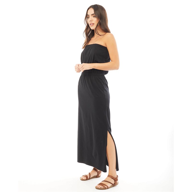 Board Angels Womens Full Length Boob Tube Dress Black