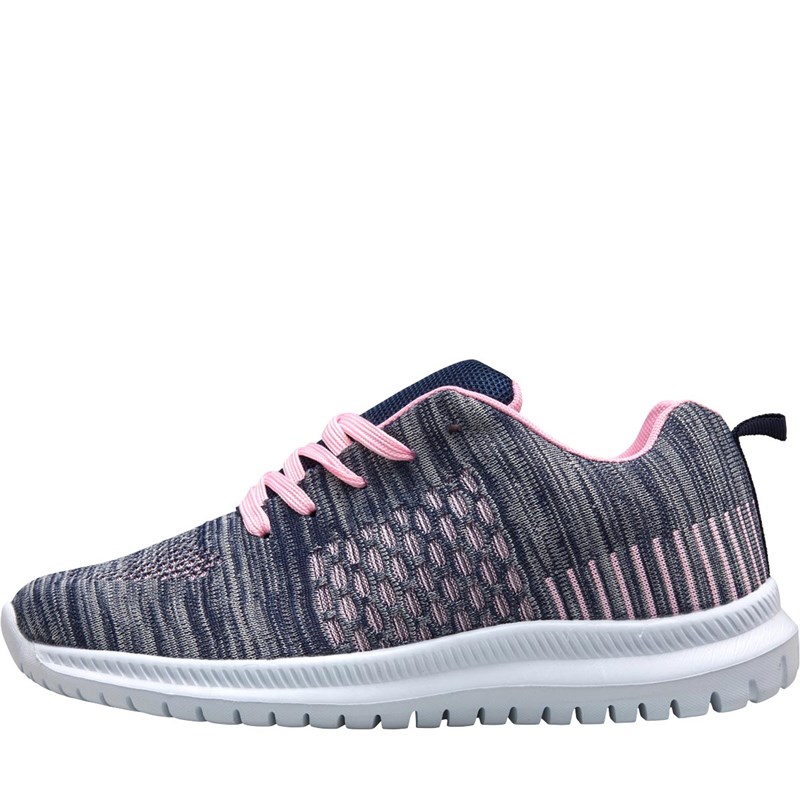 Buy Board Angels Womens Knit Trainers Grey/Pink