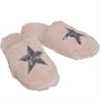 Board Angels Chaussons Mule Sequin Star Faux Fur Femme Rose Pâle
