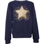 Board Angels Junior Glitter Star Print Crew Neck Sweatshirt Navy
