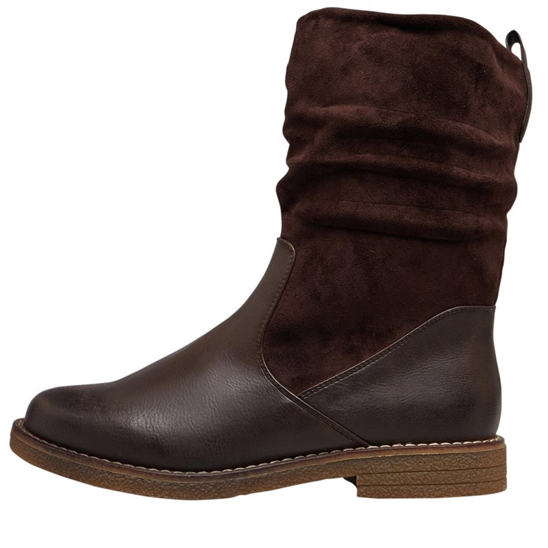 Buy Board Angels Womens Ruched Mid Boots Brown