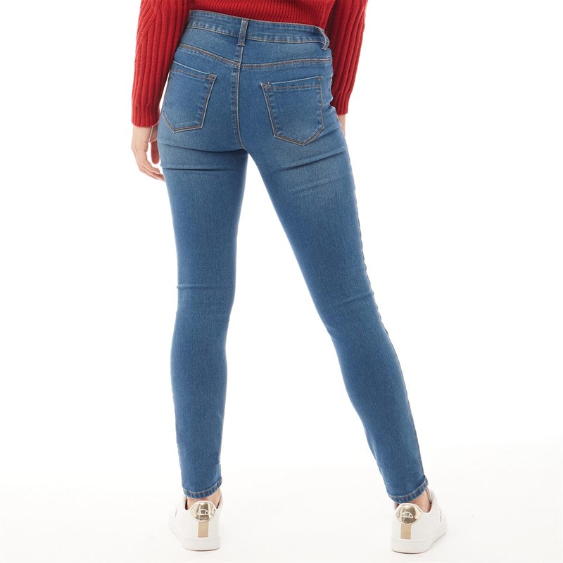mid blue jeans womens