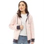 Board Angels Womens Striped Zip Through Hoodie Pink/White