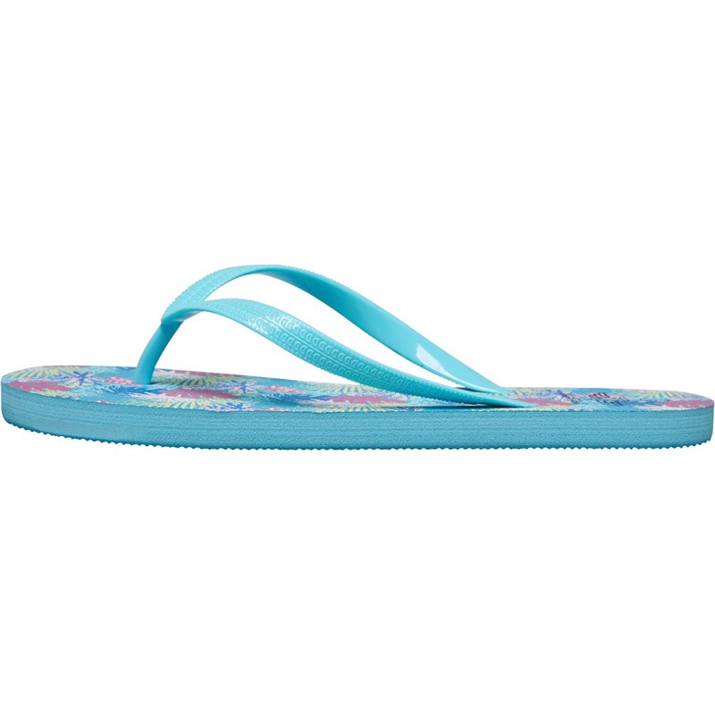 Board Angels Womens Printed Flip Flops Aqua