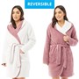 Board Angels Damer Double Layer Sherpa Reversible Robe Morgenkåbe Lyserød