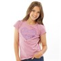Board Angels Junior Glitter Heart Print T-Shirt Pink
