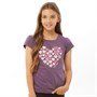 Board Angels Piger Heart Print T-Shirt Lilla