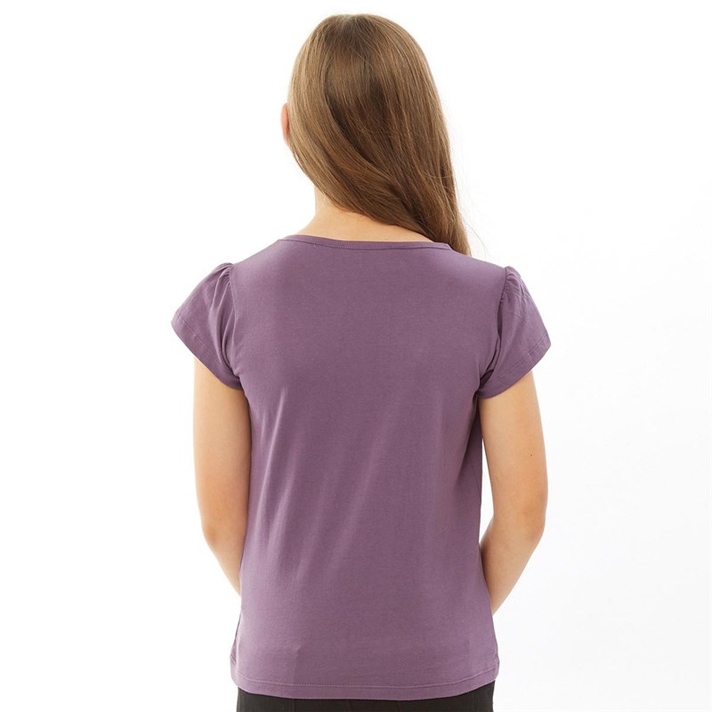 Board Angels Piger Heart Print T-Shirt Lilla