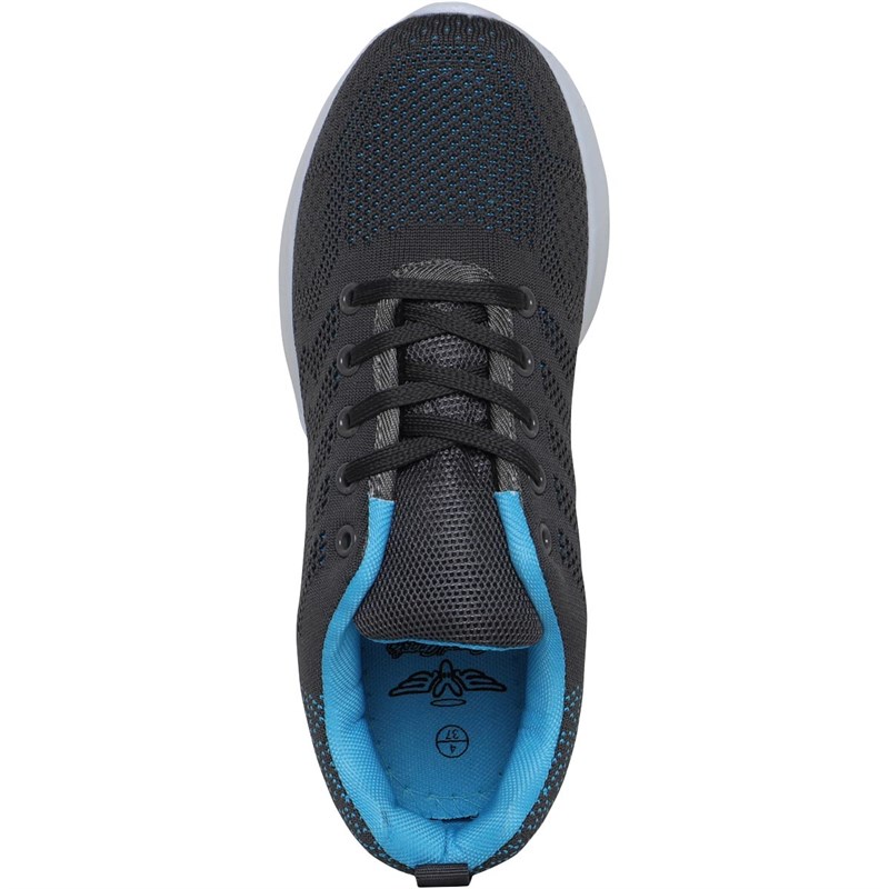 Board Angels Womens Knit Trainers Grey/Blue