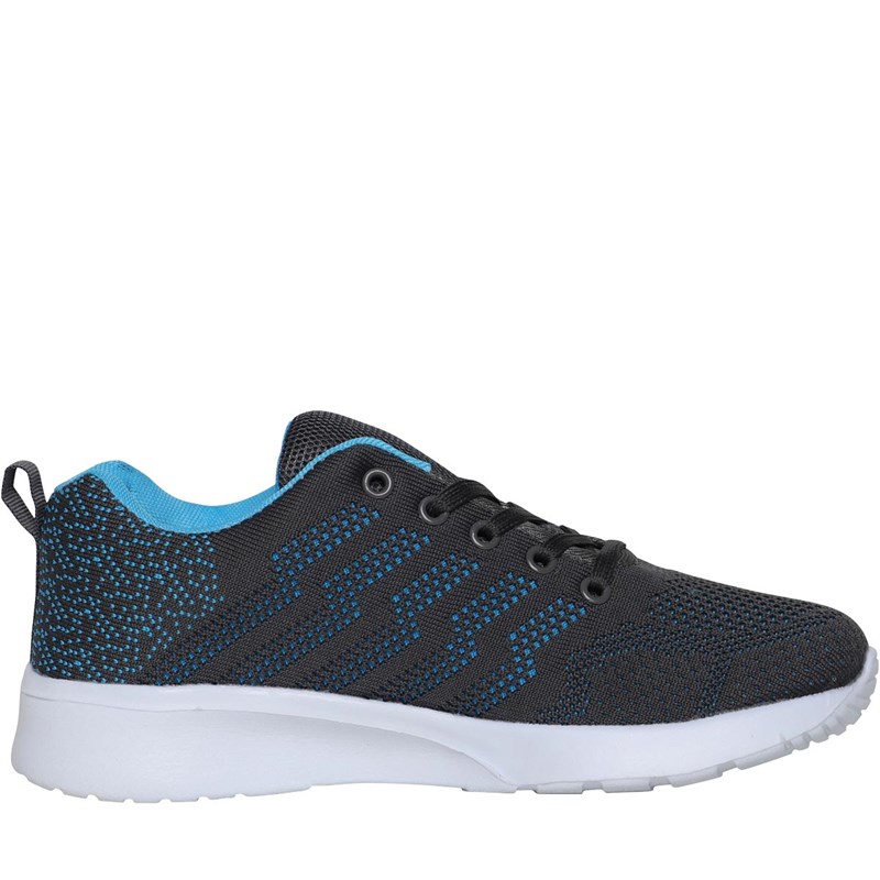Board Angels Womens Knit Trainers Grey/Blue