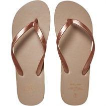 Board Angels Womens Plain Flip Flops With Metallic Thong Rose Gold
