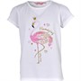 Board Angels T-Shirts Flamingo Fille Blanc