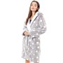 Board Angels Womens Star Frosted Hooded Wellsoft Robe Grey/White