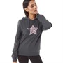 Board Angels Womens Star Print Hoodie Slate Grey