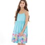 Board Angels Kids Border Print Dress Turquoise