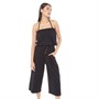 Board Angels Womens Jersey 3/4 Length Jumpsuit With Detachable Neck Strap Black