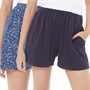 Board Angels Womens Two Pack Shorts Navy Print
