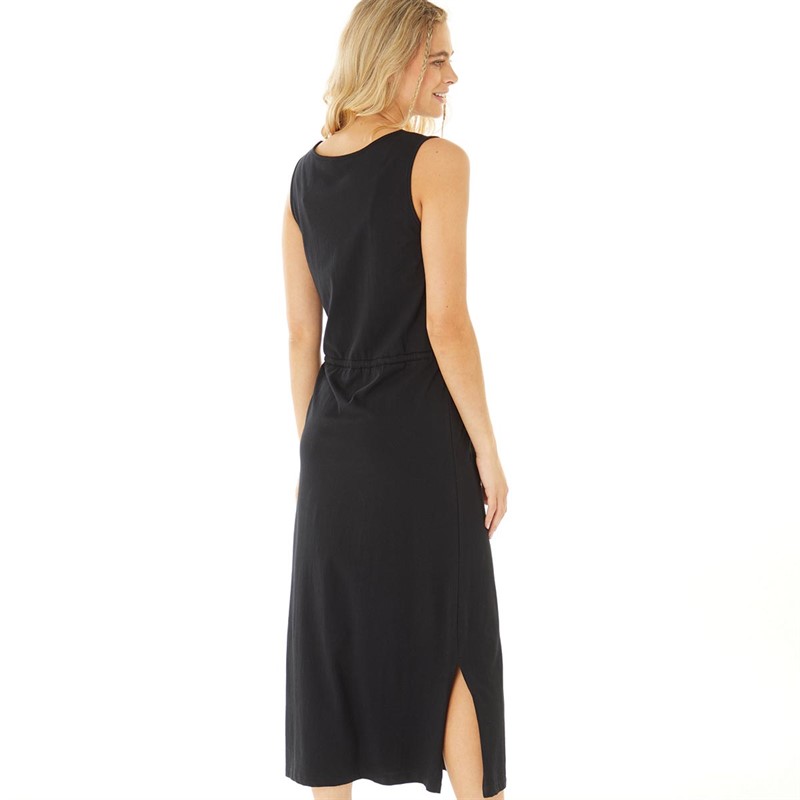 Board Angels Womens Midi Draw Waist Dress Black
