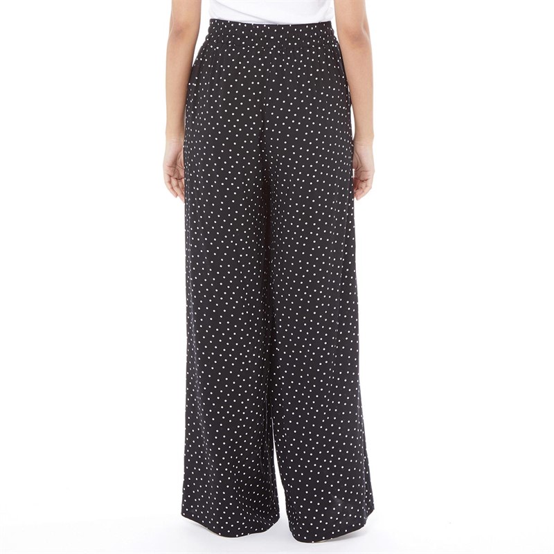 Board Angels Womens Viscose Printed Trousers Black/White Polka Dot