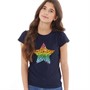 Board Angels Girls Star Print T-Shirt Navy