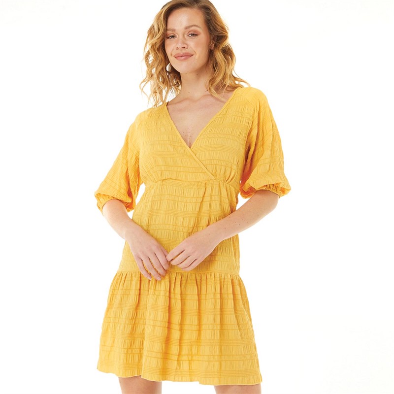 Buy Board Angels Womens Tiered Floaty Dress Mid Yellow